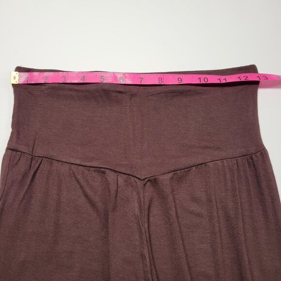 Dark Brown Pants Comfy Brown Slim Fit Pants Flared Wide Leg Pant -One Size - NEW - Picture 9 of 10